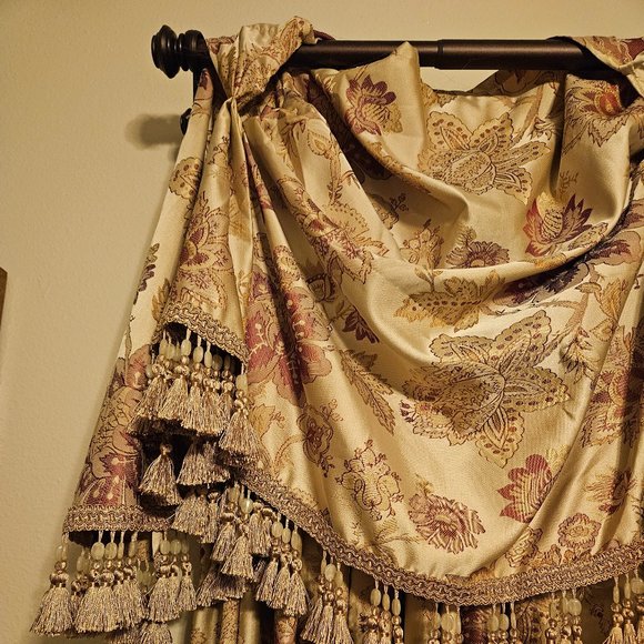 RARE CROSCILL OLIMPIA FLORAL FLOWER 110"x17" PRIMA VALANCE WINDOW TREATMENT - Picture 5 of 14